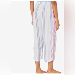 P.J. Salvage Take Me To Tulum NWT Large Striped Pink and Blue Accents Pant